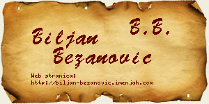 Biljan Bežanović vizit kartica